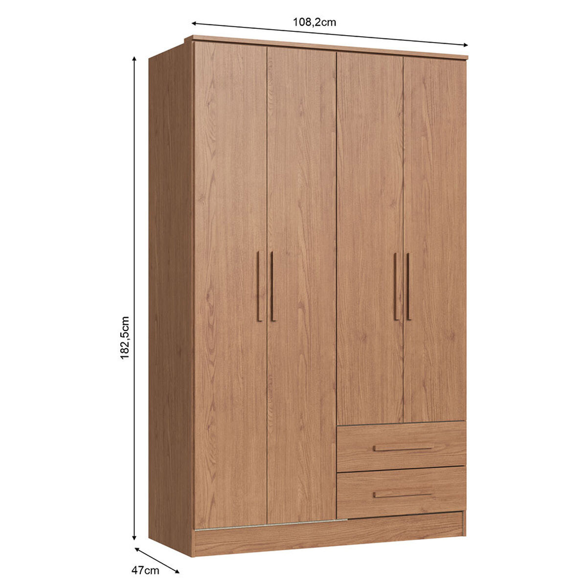 Closet Vekkahome Americano 4 Puertas 2 Cajones Caf&eacute;