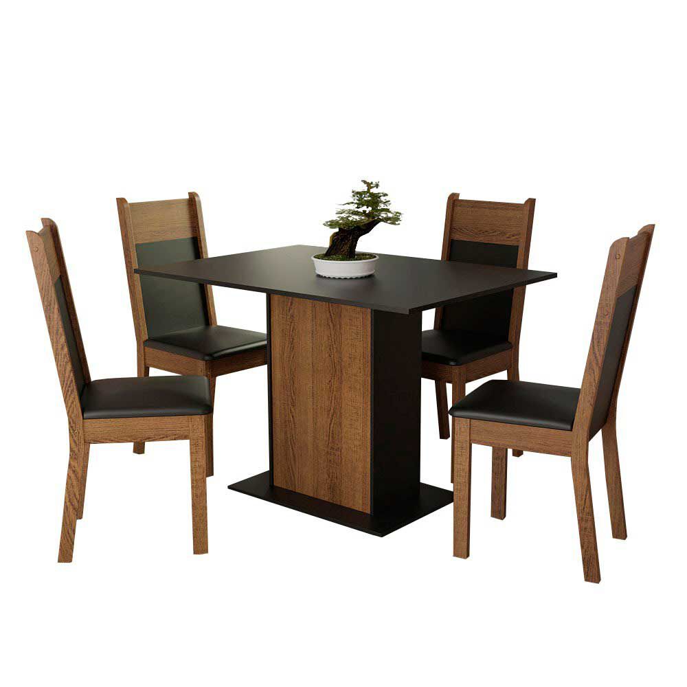 Juego de Comedor Vekkahome Elia 4 Sillas Cafe