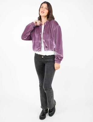 Imagen 2 del producto Chaqueta Bomber Terciopelo Push Mujer Zibel Malva, Negro