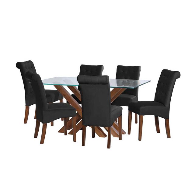 Juego de Comedor Latam Home Merida 6 Sillas Negro