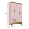 Closet Di Poretti Design Bambole 2 Cajones 4 Puertas Rosado Nude