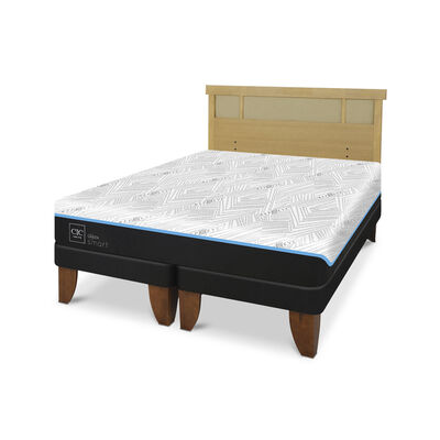 Imagen 2 del producto Cama Europea CIC Green Infinity 2 Plazas + 1 Respaldo Dublin Mostaza