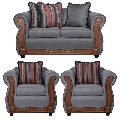 Juego de Living Black Factory Sofia 4 Cuerpos Marengo