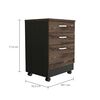 Mueble Archivador TuHome Home Office 3 Cajones Negro Soft Coñac