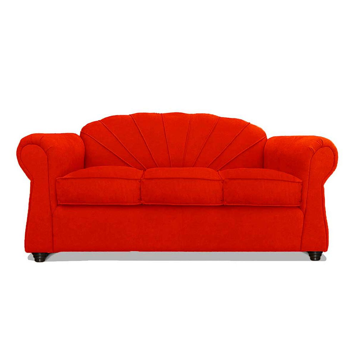 Sof&aacute; Elegant Detail Marsella 3 Cuerpos Tela Rojo