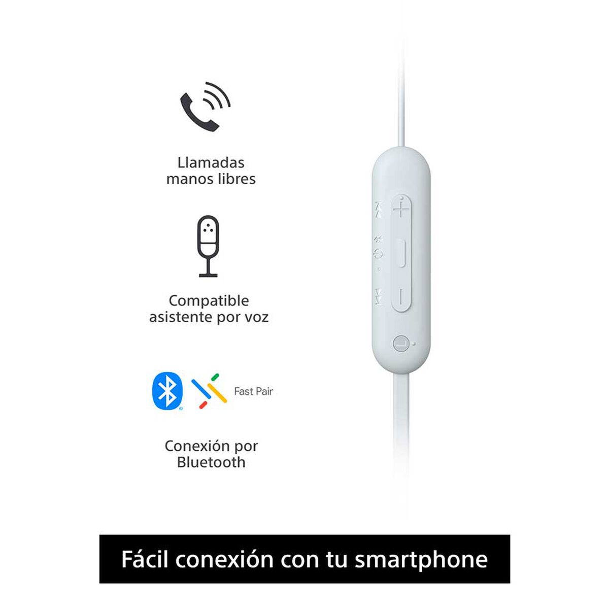 Audífonos Bluetooth In Ear SONY WI-C100/WZUC Blanco