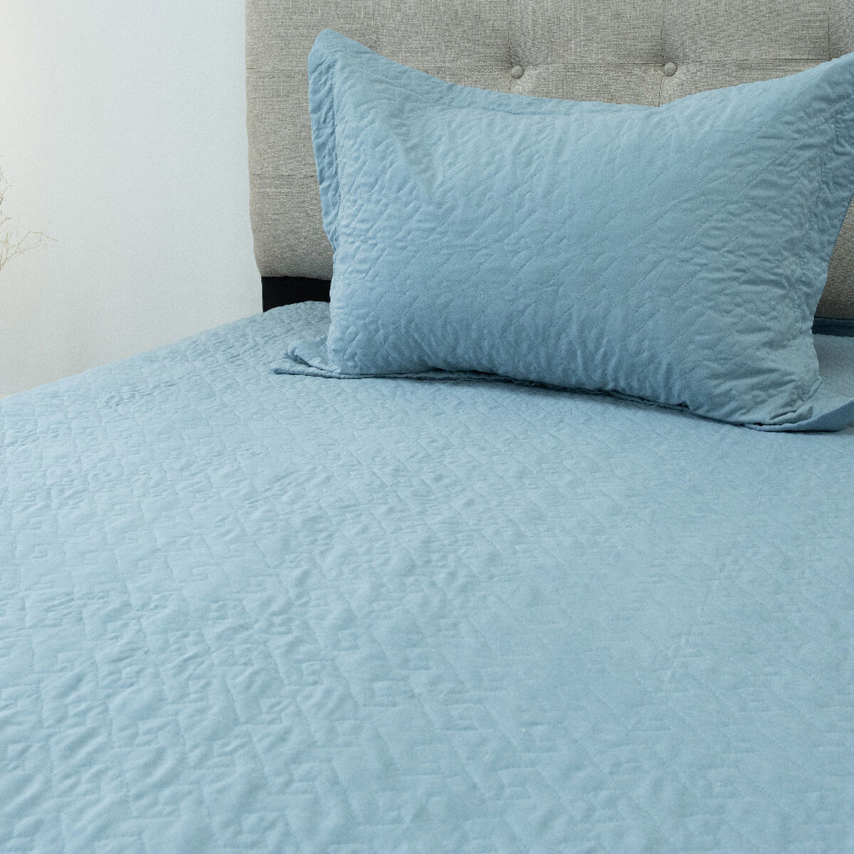 Quilt Doral 1,5 Plazas Lumi Velvety Azul