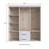 Closet Almore Mexico 6 Puertas 2 Cajones Nogueira y Off White