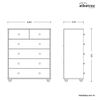 Cómoda Vekkahome Vittoria 6 Cajones Blanco