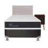 Box Spring CIC 1,5 Plazas New Ortopedic + Respaldo + Velador Tigris