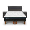 Cama Europea CIC Green Infinity King + 1 Respaldo + 2 Veladores Dublin Gris
