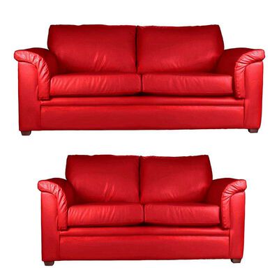 Juego de Living Latam Home Ancona 3 Cuerpos + Sof&aacute; 2 Cuerpos Rojo