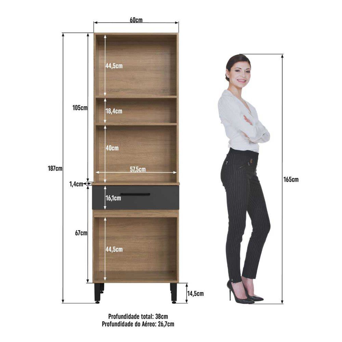 Muebles de Cocina Amuv 4 Puertas 1 Cajón Grafito