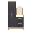 Cómoda Vekkahome Capri 4 Cajones 2 Puertas Negro Café