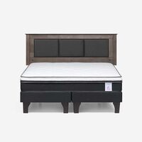 Cama Europea Rosen Base Dividida King New style 6 + Respaldo Rachel Gris