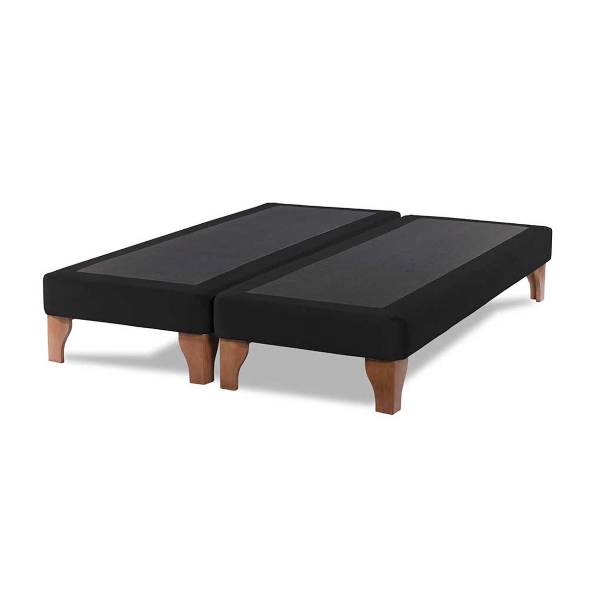Base Europea Dividida Latam Home 2 Plazas Tela Velvet Negro