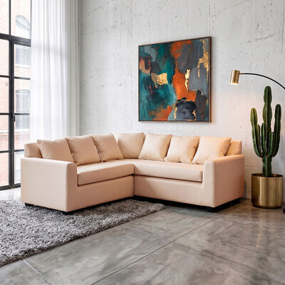 LATAM HOME Seccional Latam Home Lucca 3 Cuerpos PU Beige
