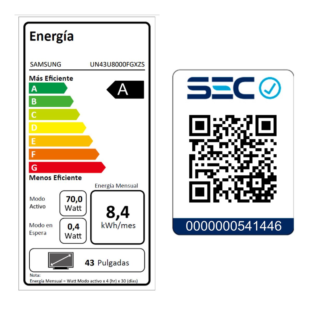 Smart TV LED 43" Samsung Crystal UHD 4K (2025) U8000F