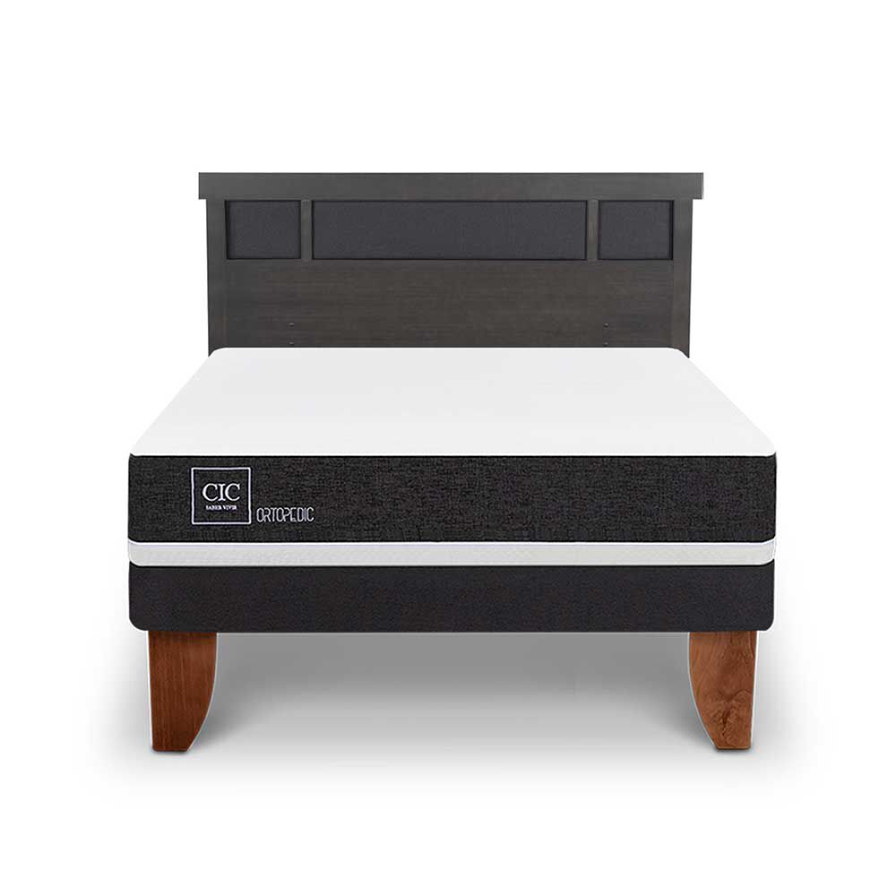 Cama Europea CIC 2 Plazas Ortopedic + Respaldo Dublin