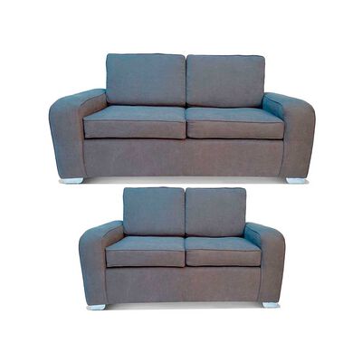 Juego de Living Elegant Detail Boston Sofá 3 Cuerpos + Sofá 2 Cuerpos Gris