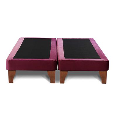Base Europea Dividida Latam Home King Zen Tela Velvet Burdeo