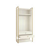 Cl&oacute;set Roca Org&aacute;nico 2 Puertas 2 Cajones Blanco Dorado