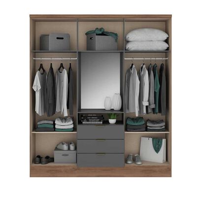 Imagen 2 del producto Closet Amuv Closet con Espejo Café Gris