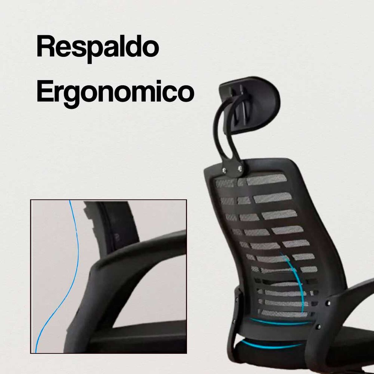 Silla de Escritorio Arthome Madrid Negra Blanca