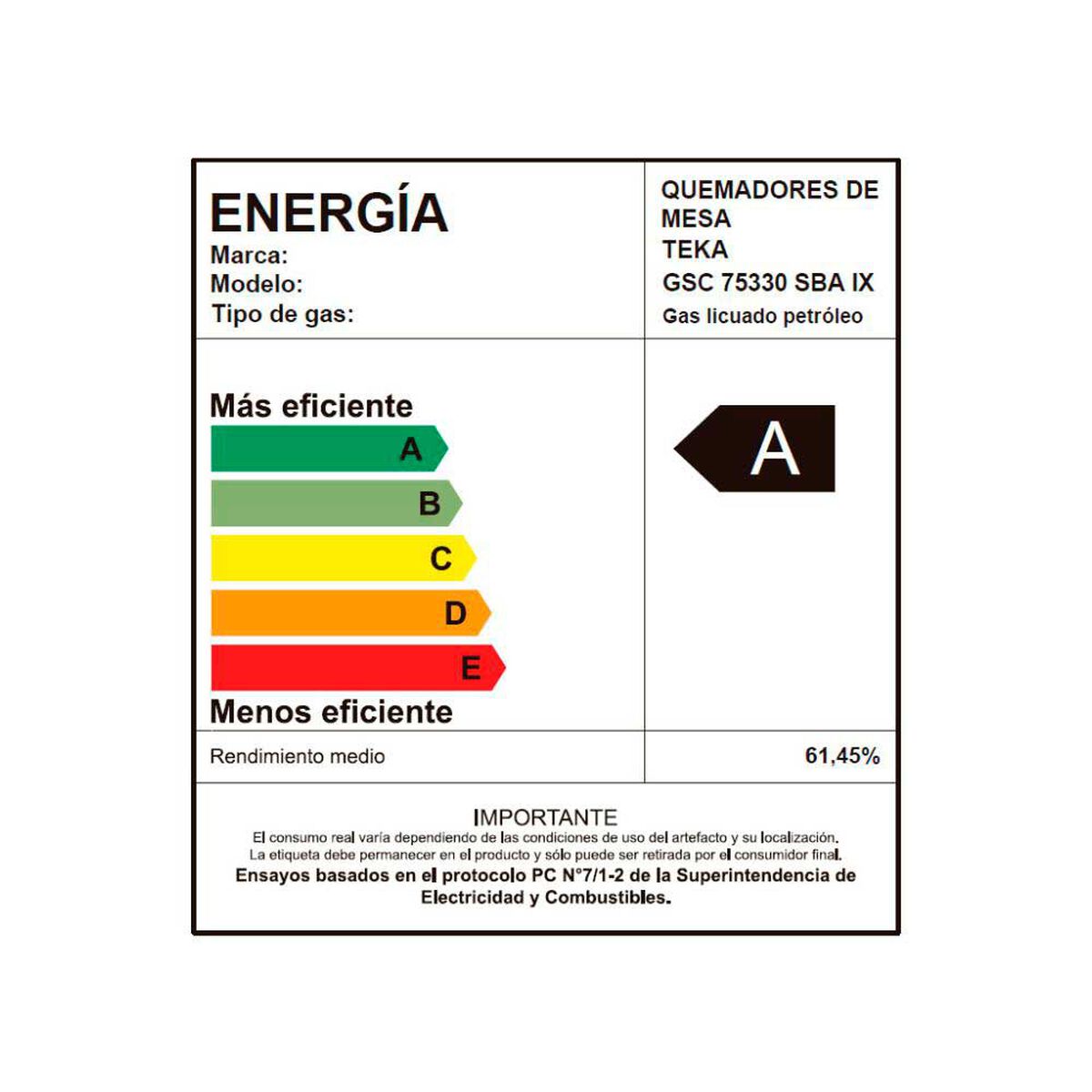 Encimera a Gas Teka GSC 75330 INOX 5 Quemadores