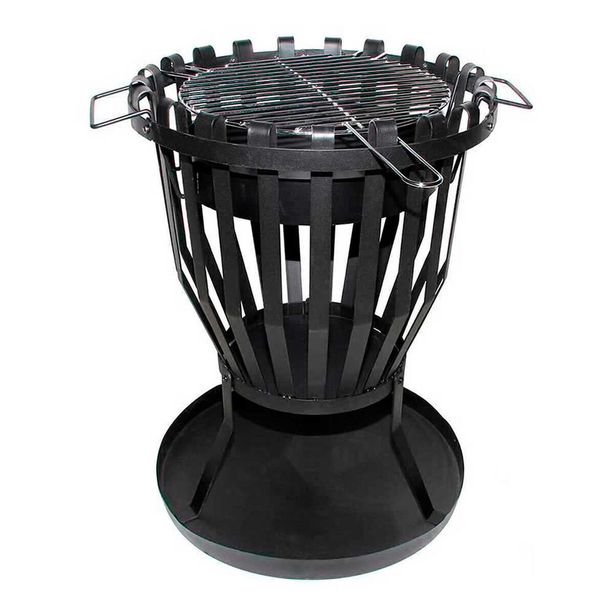 Combo Brasero Casanova Metal Basket + Juego de Terraza Matt Sofá 2 Cuerpos + Dos Sillones 1 Cuerpo