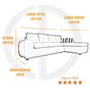 Seccional Izquierdo Elegant Houston Cheise PU 5 Cuerpos Marfil