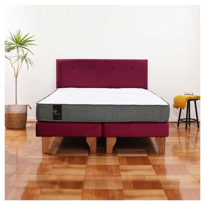 Imagen 1 del producto Cama Europea Latam Home Base Dividida 2 Plazas Zen Best Burdeo + Respaldo