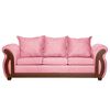 Juego de Living Ruzam Mobel Isidora Sofá 3 Cuerpos + Dos Sillones 1 Cuerpo Lino Palo Rosa