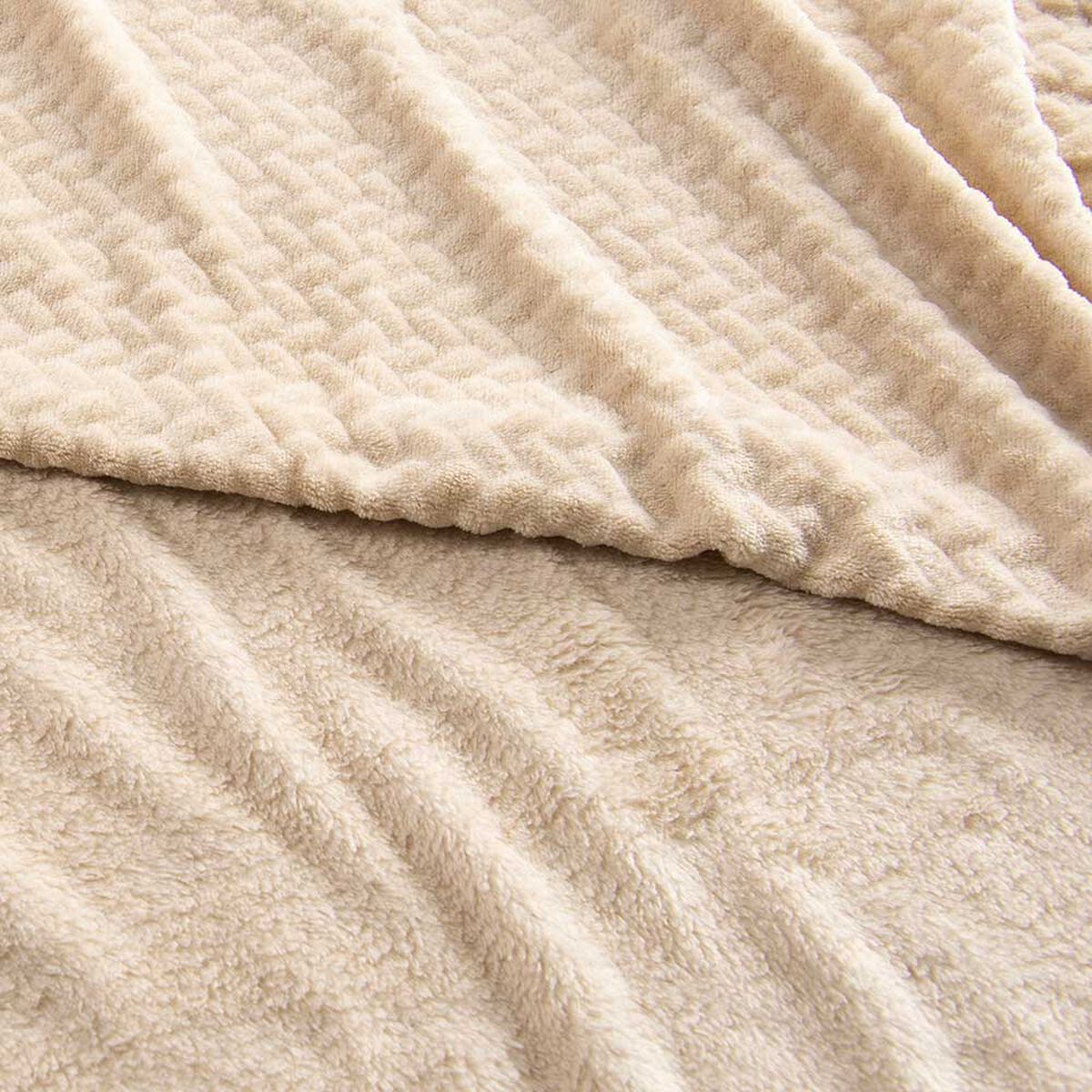 Frazada de Poliéster Mashini 2 Plazas Liso Beige