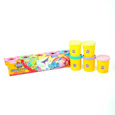 Imagen 2 del producto Paquete de 5 potes de 4 oz Colores Pasteles (112 grms) de masa Kiddy Dough