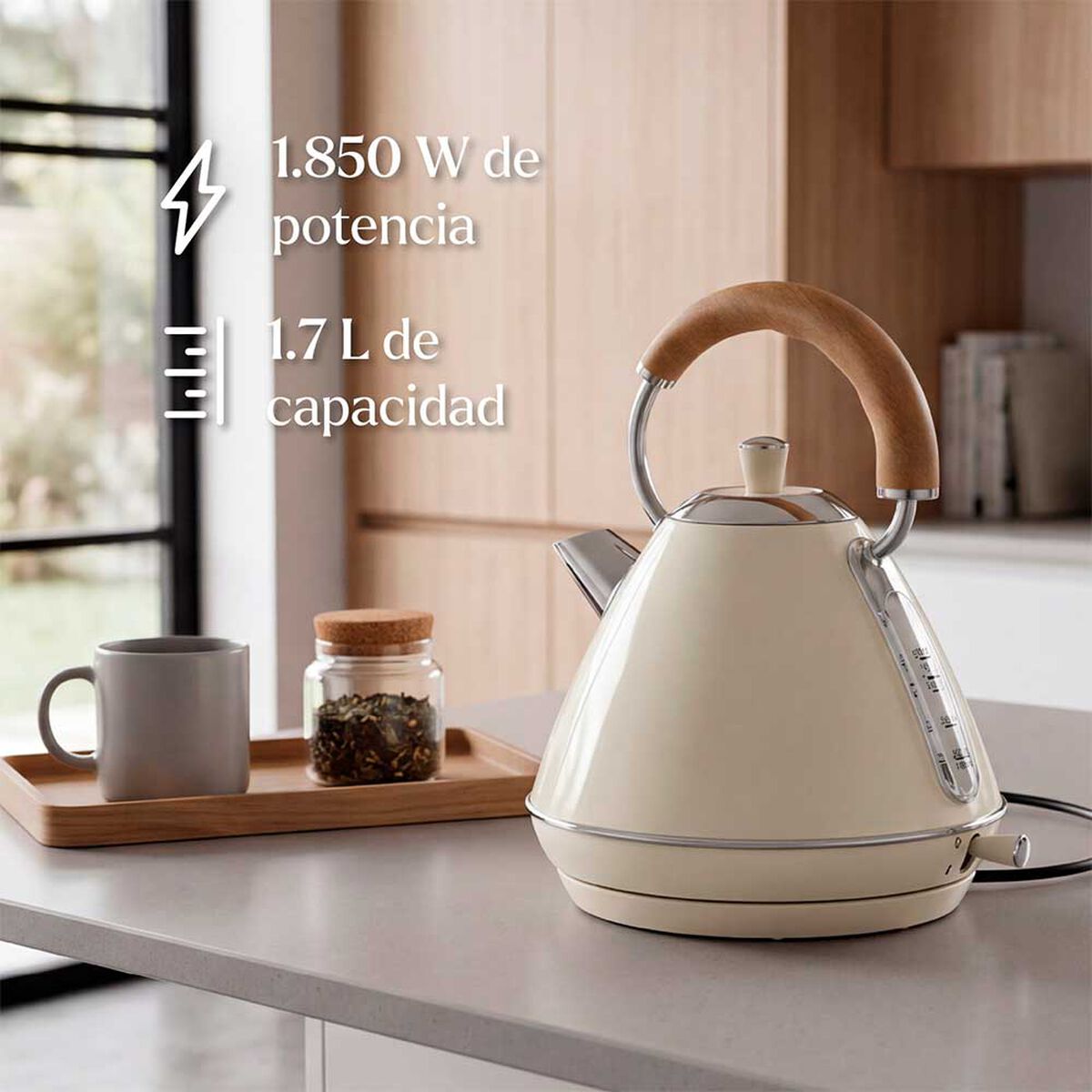 Hervidor El&eacute;ctrico Easyways Design Beige 1,7 L