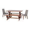 Juego de Comedor Latam Home Sevilla Cadiz 2 Sillas + 2 Bancas Velvet Gris