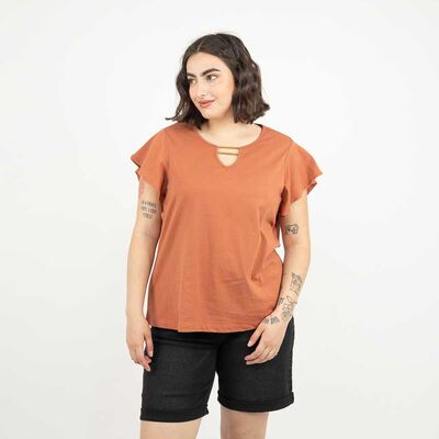 Polera Manga Corta Mujer Extralindas Color-1, Crudo, Fucsia, Morado, Negro