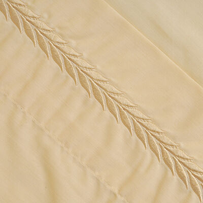 Imagen 2 del producto Juego de Sábana Mashini 2 Plazas Bordadas Ramas Amarillo