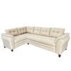 Sofá Seccional Izquierdo Living Factory New Paris Chaise Longue + Sofá 4 Cuerpos Crudo