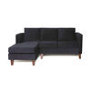 Sofá Seccional Barra Design Mila Izquierdo 3 Cuerpos Negro