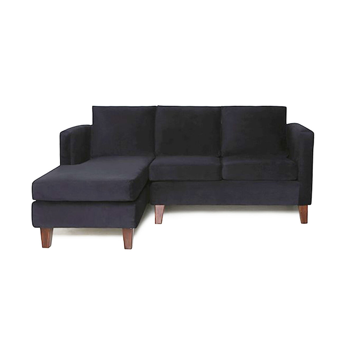 Sofá Seccional Barra Design Mila Izquierdo 3 Cuerpos Negro
