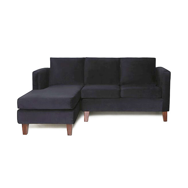 Sofá Seccional Barra Design Mila Izquierdo 3 Cuerpos Negro