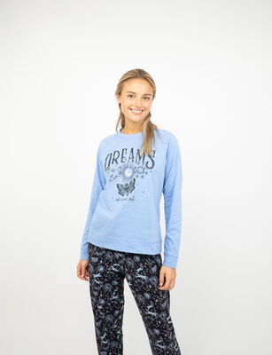 Imagen 1 del producto Polera de Pijama Mujer Icono Celeste, Gris