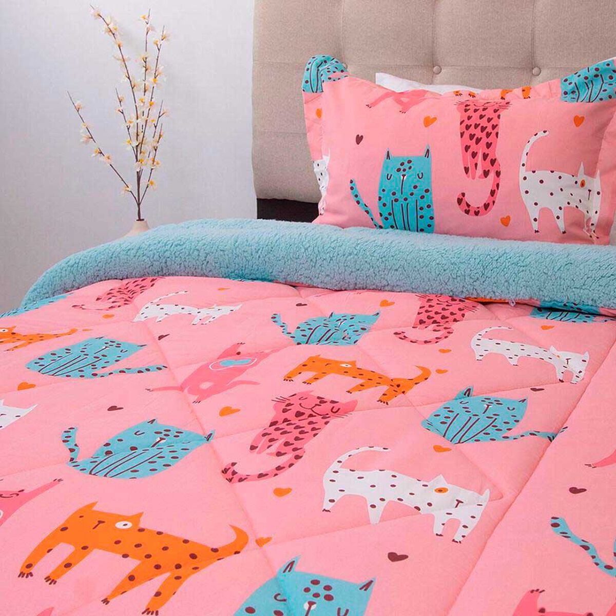 Plum&oacute;n Doral 1,5 Plazas Kids Gatitos