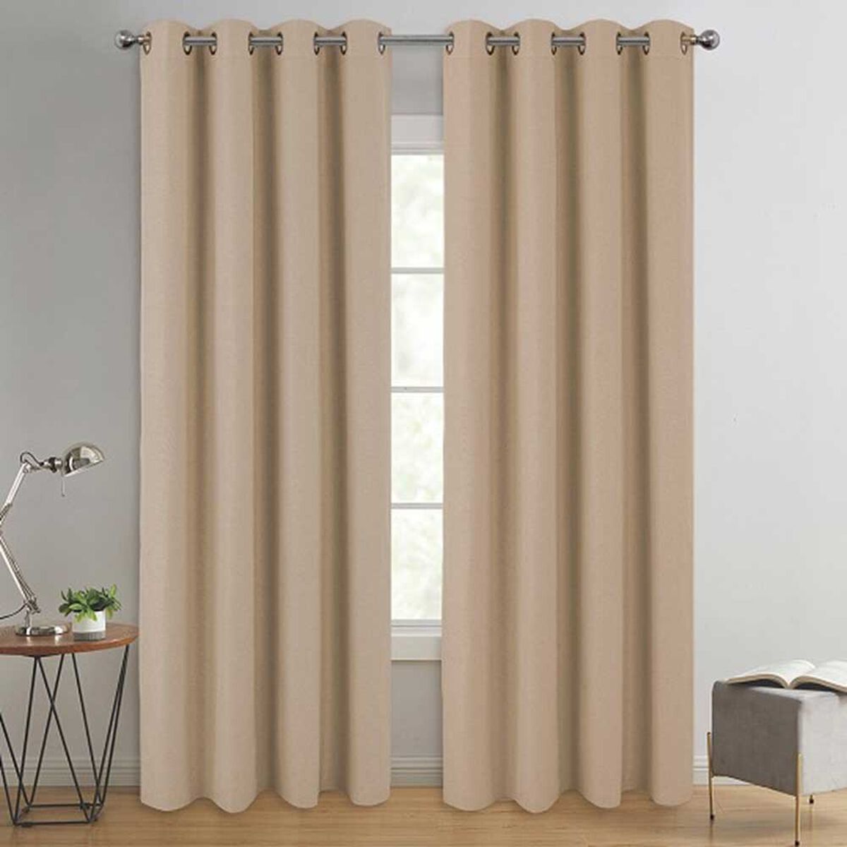 Set Cortinas Illusions Black Out 140x220 cm Beige