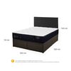 Cama Europea CIC Iron Smart 2 Plazas Premium + Respaldo Black Tapizado + Faldón