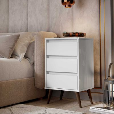 Imagen 1 del producto Velador Onessta Wood 3 Cajones Blanco