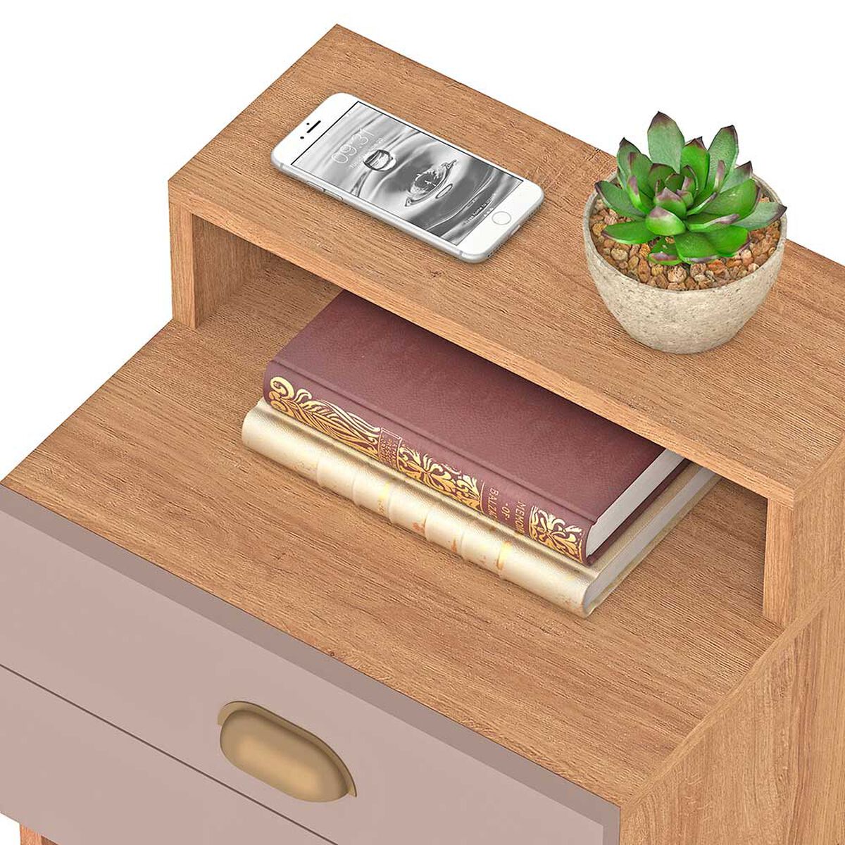 Velador Vekkahome Iconic 2 Cajon Caf&eacute;