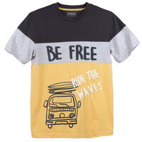 Polera Manga Corta Niño Cutback Grafito, Naranjo, Negro, Petroleo